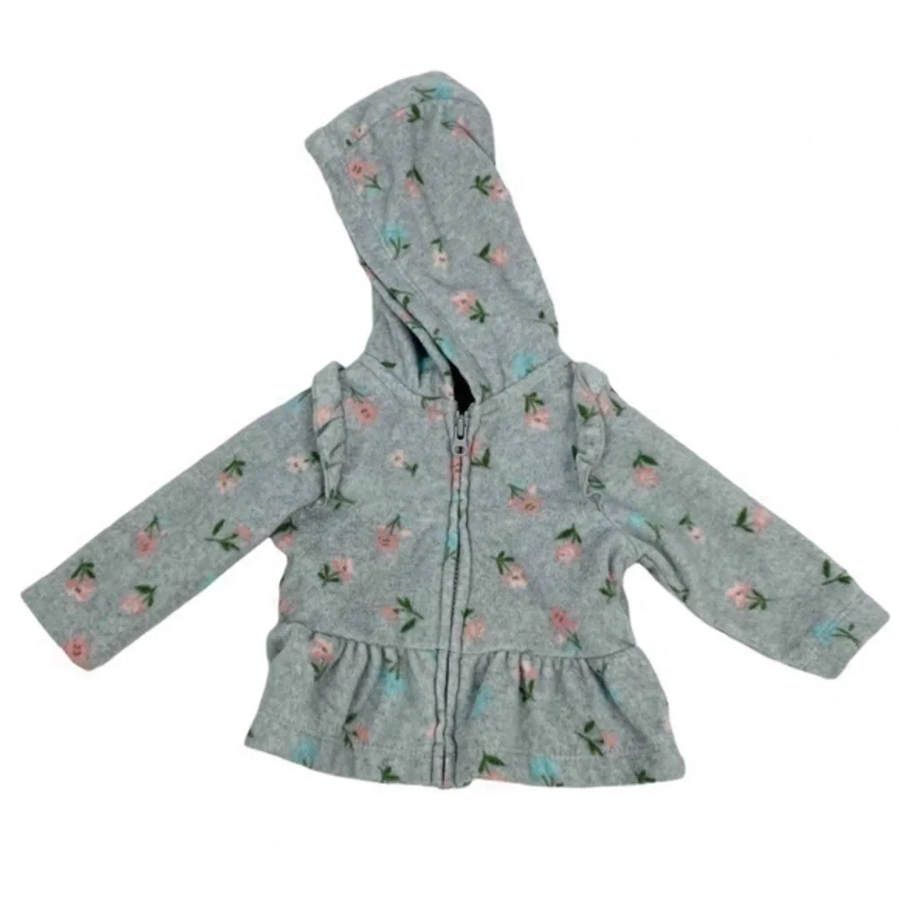 Carter’s Jacket / Hoodie | Baby NB Newborn | Gray Floral